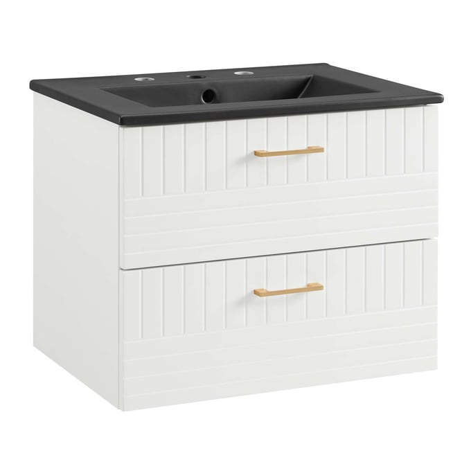 Modway Furniture Daybreak White Black 24 Inch Bathroom Vanity EEI-5820-WHI-BLK