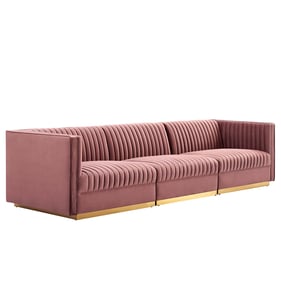 Modway Furniture Sanguine Dusty Rose 3 Seat Modular Sectional Sofa