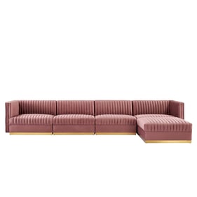 Modway Furniture Sanguine Dusty Rose 5pc Modular Sectional