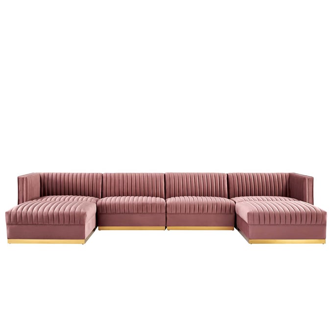 Modway Furniture Sanguine Dusty Rose 6pc Modular Sectional EEI-5841-DUS