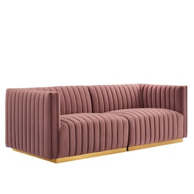 Modway Furniture Conjure Gold Dusty Rose Loveseat