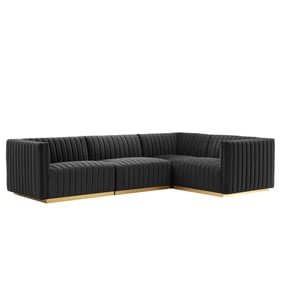 Modway Furniture Conjure Gold Black 4pc Sectional