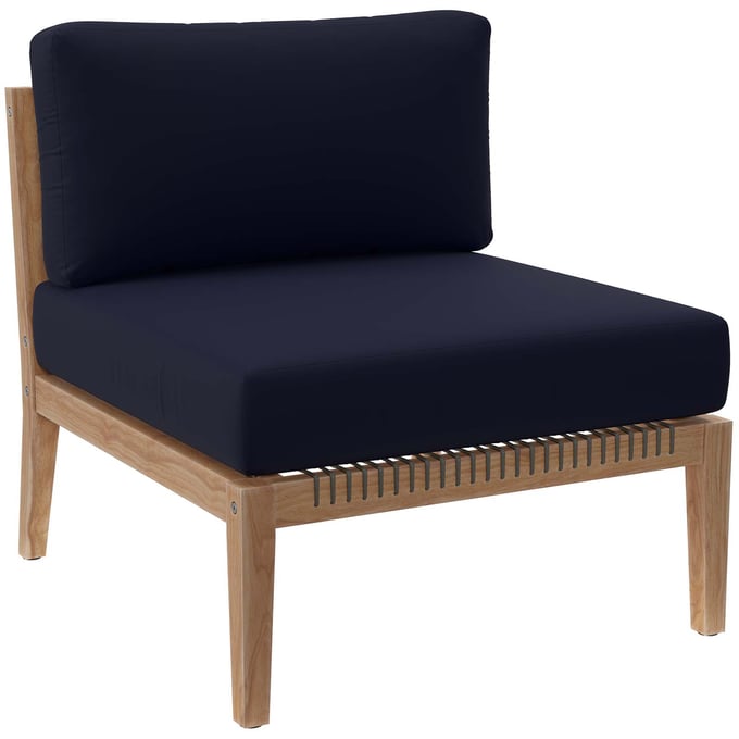 Modway Furniture Clearwater Gray Navy Outdoor Patio Armless Chair EEI-5856-GRY-NAV