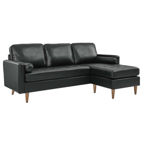 Modway Furniture Valour Black 78 Inch Apartment Sectional Sofa