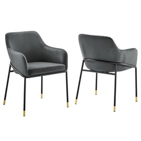 2 Modway Furniture Jovi Black Charcoal Dining Armchairs