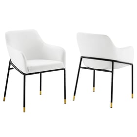 2 Modway Furniture Jovi Black White Dining Armchairs