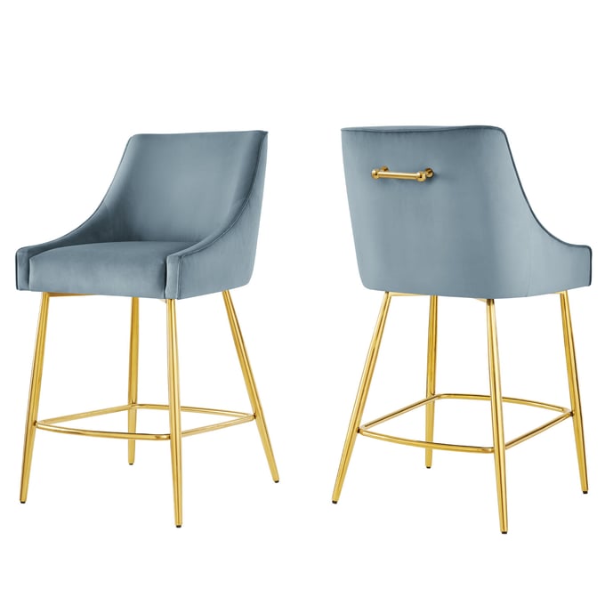 2 Modway Furniture Discern Light Blue Counter Stools EEI-6038-LBU