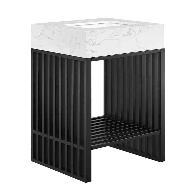 Modway Furniture Gridiron White Black 24 Inch Bathroom Vanity EEI-6104-WHI-BLK