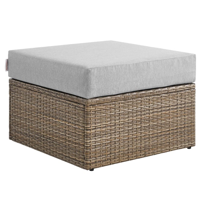 Modway Furniture Convene Cappuccino Gray Outdoor Patio Ottoman EEI-6241-CAP-GRY