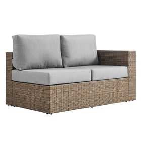 Modway Furniture Convene Cappuccino Gray Outdoor Patio Right Arm Loveseat