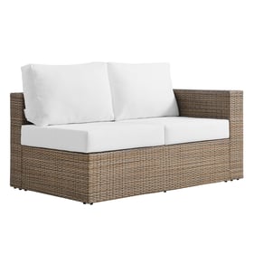 Modway Furniture Convene Cappuccino White Outdoor Patio Right Arm Loveseat