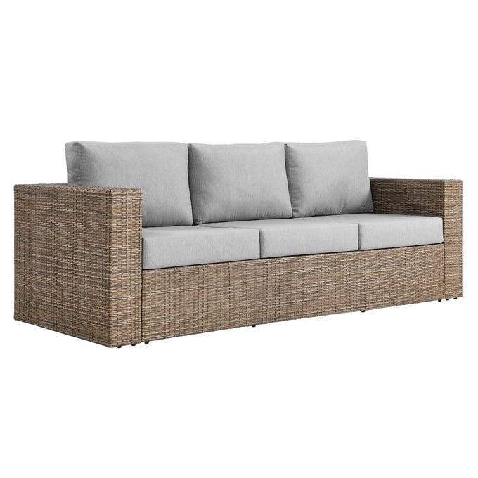 Modway Furniture Convene Cappuccino Gray Outdoor Patio Sofa EEI-6245-CAP-GRY