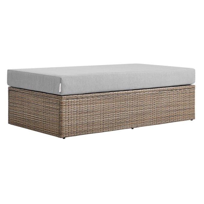 Modway Furniture Convene Cappuccino Gray Outdoor Patio Rectangle Ottoman EEI-6248-CAP-GRY