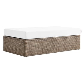 Modway Furniture Convene Cappuccino White Outdoor Patio Rectangle Ottoman