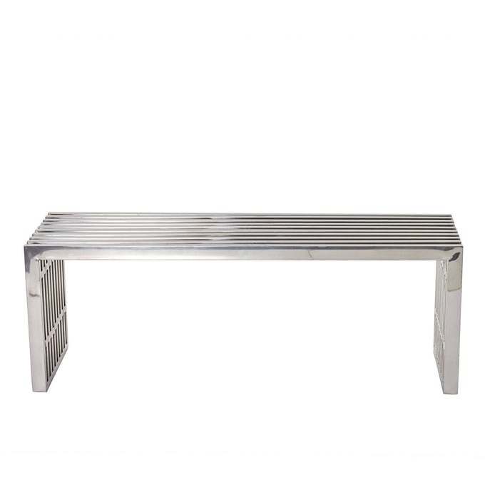 Modway Furniture Gridiron Stainless Steel Bench EEI-625-SLV