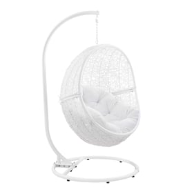 Modway Furniture Encase White Outdoor Patio Rattan Swing Chair