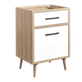 Modway Furniture Maverick Oak White 24 Inch Bathroom Vanity Cabinet