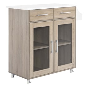 Modway Furniture Cuisine Oak White Kitchen Cart