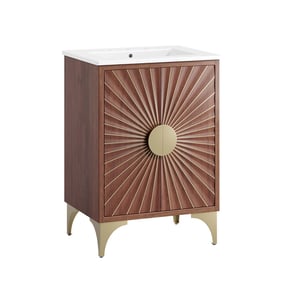 Modway Furniture Daylight White Walnut 24 Inch Bathroom Vanity