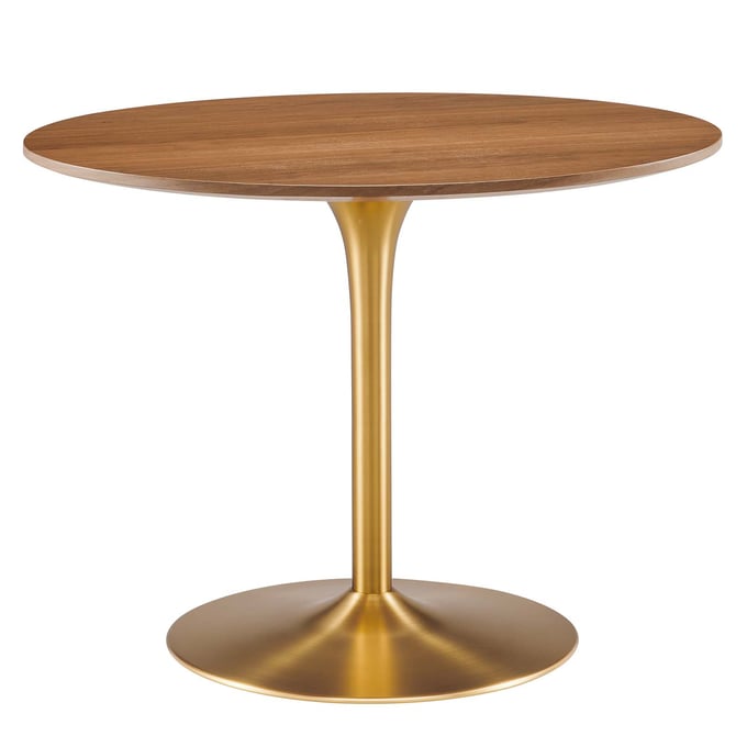 Modway Furniture Pursuit Walnut Gold 40 Inch Dining Table EEI-6313-WAL-GLD