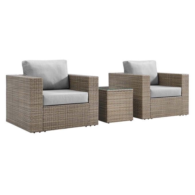 Modway Furniture Convene Cappuccino Gray 3pc Outdoor Patio Set EEI-6327-CAP-GRY