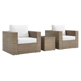 Modway Furniture Convene Cappuccino White 3pc Outdoor Patio Set