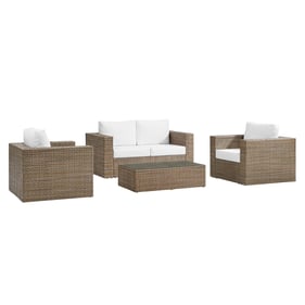 Modway Furniture Convene Cappuccino White 4pc Outdoor Set