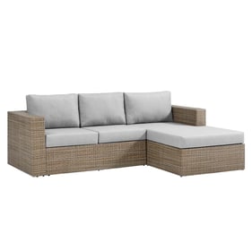 Modway Furniture Convene Cappuccino Gray Outdoor Patio L Shaped Sectional