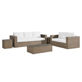 Modway Furniture Convene Cappuccino White 5pc Outdoor Patio Set