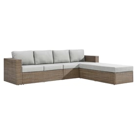 Modway Furniture Convene Cappuccino Gray Outdoor Patio Sectional and Ottoma...