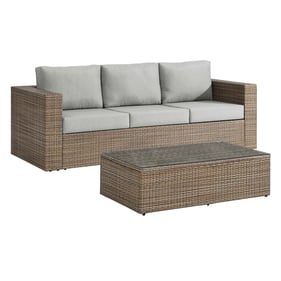 Modway Furniture Convene Cappuccino Gray 2pc Outdoor Patio Set