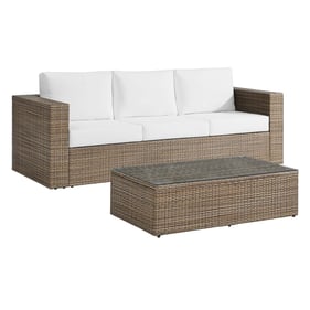 Modway Furniture Convene Cappuccino White 2pc Outdoor Patio Set