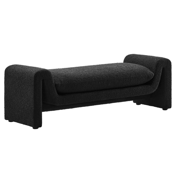 Modway Furniture Waverly Black Fabric Bench EEI-6379-BLK