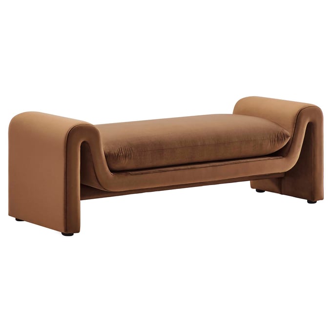 Modway Furniture Waverly Brown Velvet Bench EEI-6380-BRN