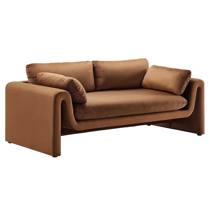 Modway Furniture Waverly Brown Velvet Sofa EEI-6382-BRN