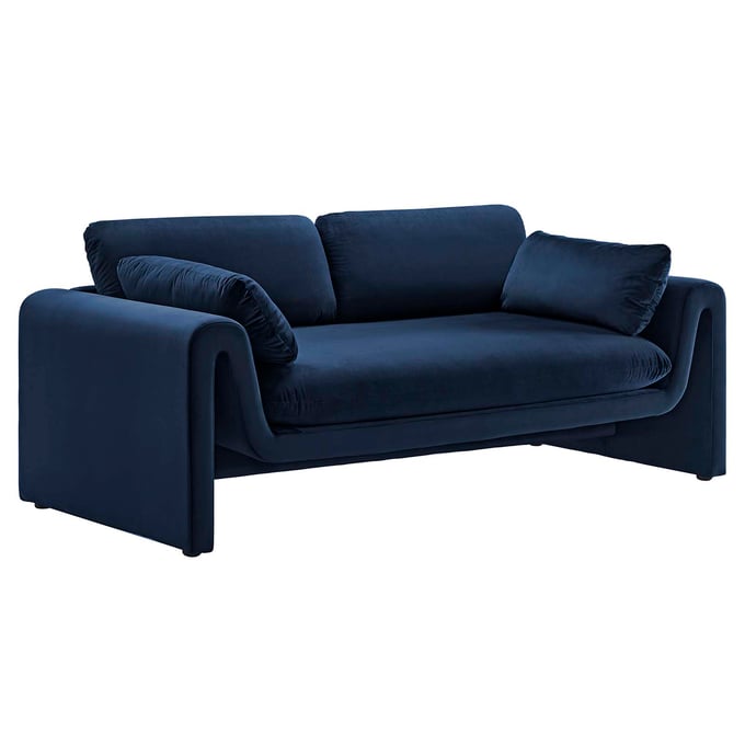 Modway Furniture Waverly Blue Velvet Sofa EEI-6382-MID