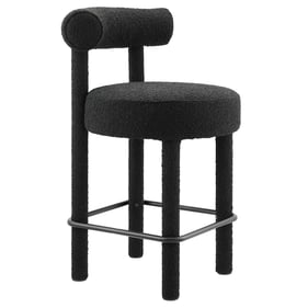 Modway Furniture Toulouse Black Fabric Counter Stool