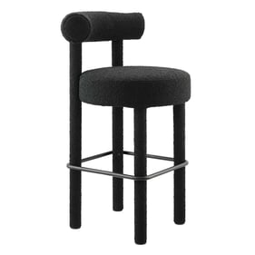 Modway Furniture Toulouse Black Fabric Bar Stool