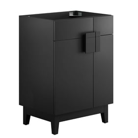 Modway Furniture Miles Black 24 Inch Bathroom Vanity Cabinet