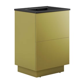 Modway Furniture Quantum Black Gold 24 Inch Bathroom Vanity