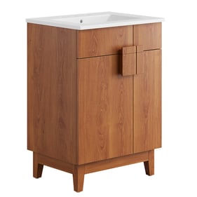 Modway Furniture Miles White Walnut 24 Inch Bathroom Vanity