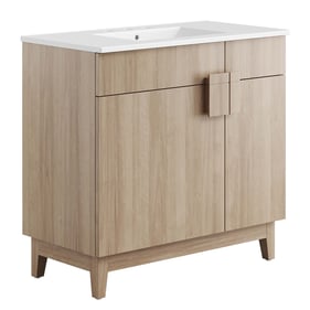 Modway Furniture Miles White Oak 36 Inch Bathroom Vanity