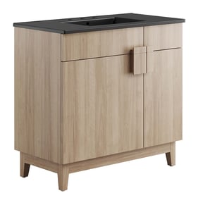 Modway Furniture Miles Black Oak 36 Inch Bathroom Vanity