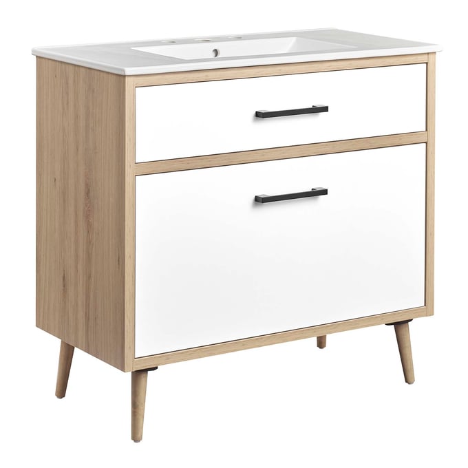 Modway Furniture Maverick White Oak 36 Inch Bathroom Vanity EEI-6500-WHI-OAK