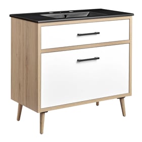 Modway Furniture Maverick Black Oak 36 Inch Bathroom Vanity