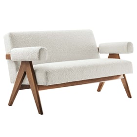 Modway Furniture Lyra Ivory Boucle Fabric Loveseat