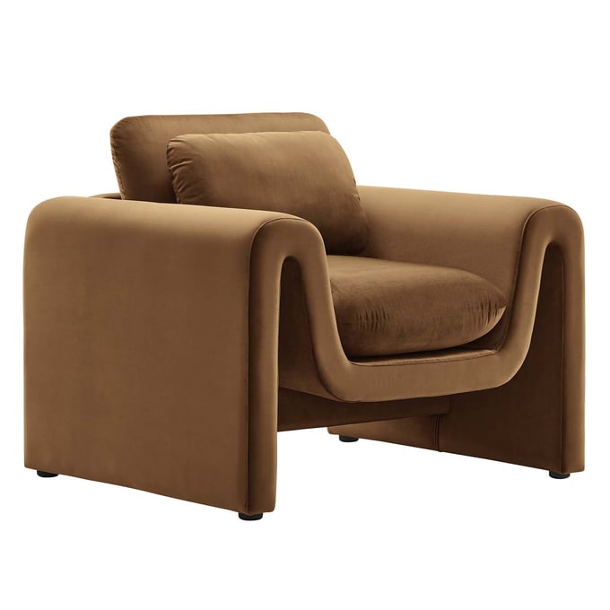 Modway Furniture Waverly Brown Velvet Armchair EEI-6576-BRN