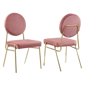 2 Modway Furniture Craft Gold Dusty Rose Dining Side Chairs