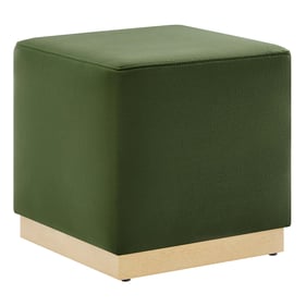 Modway Furniture Tilden Natural Moss Green Velvet 17 Inch Square Ottoman