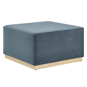 Modway Furniture Tilden Natural Cadet Blue Velvet 28 Inch Square Ottoman